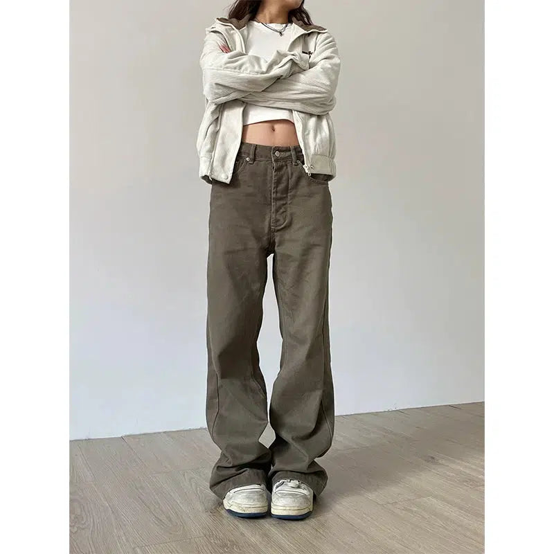 Washed Straight Loose Pants Korean Street Fashion Pants By Made Extreme Shop Online at OH Vault