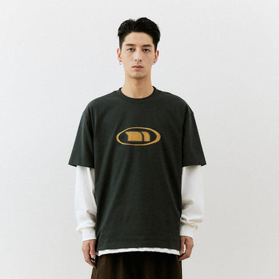 Solid Logo Contrast T-Shirt Korean Street Fashion T-Shirt By NGO Army Shop Online at OH Vault