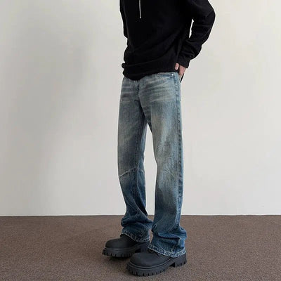 Washed Regular Bootcut Jeans Korean Street Fashion Jeans By A PUEE Shop Online at OH Vault