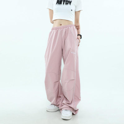 Embroidered Text Sports Pants Korean Street Fashion Pants By Mr Nearly Shop Online at OH Vault