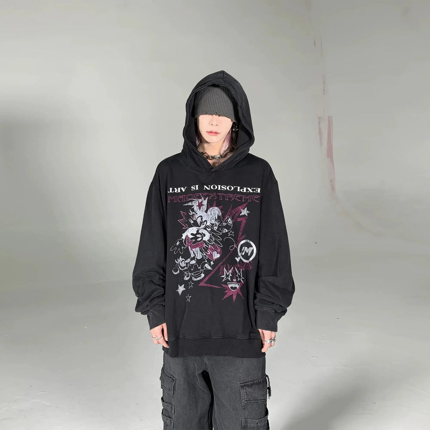Art Explosion Graphic Hoodie Korean Street Fashion Hoodie By Ash Dark Shop Online at OH Vault