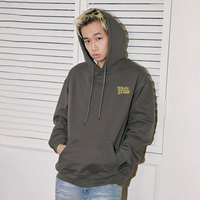 Drawstring Logo Outline Hoodie Korean Street Fashion Hoodie By WORKSOUT Shop Online at OH Vault