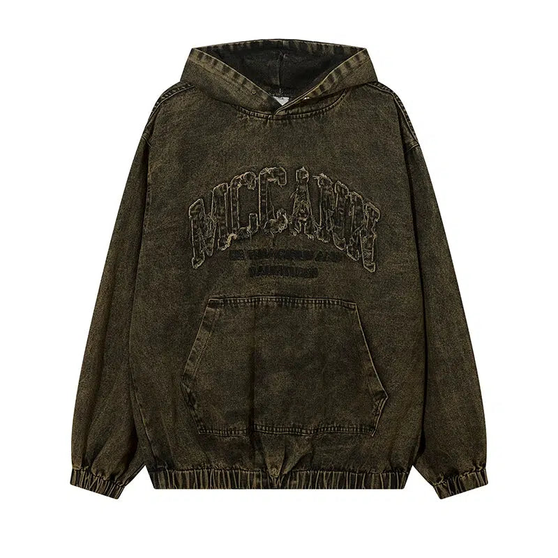 Logo Patch Washed Vintage Hoodie Korean Street Fashion Hoodie By Mr Nearly Shop Online at OH Vault