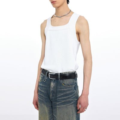 Square Neck Knitted Tank Top Korean Street Fashion Tank Top By Terra Incognita Shop Online at OH Vault