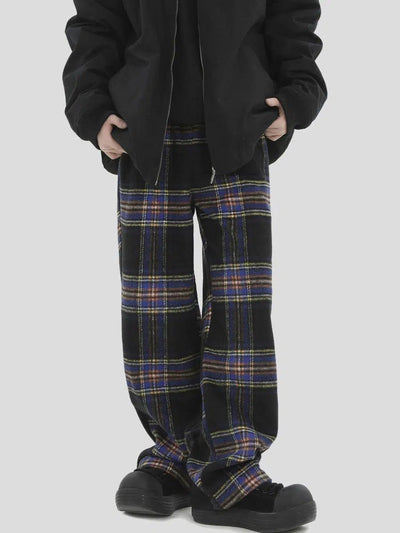Plaid Wool Bootcut Pants Korean Street Fashion Pants By INS Korea Shop Online at OH Vault