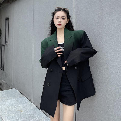 Made Extreme Gradient Tie-Dyed Blazer Korean Street Fashion Blazer By Made Extreme Shop Online at OH Vault
