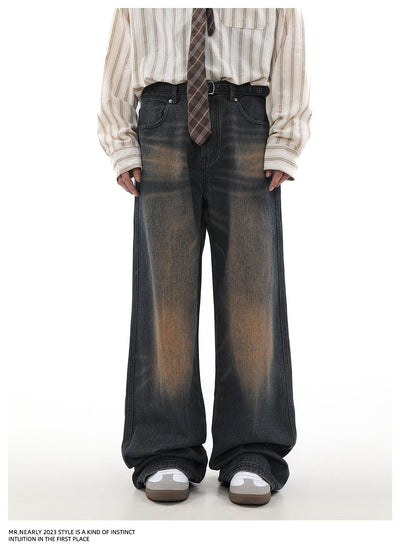 Classic Washed Wide Leg Jeans Korean Street Fashion Jeans By Mr Nearly Shop Online at OH Vault