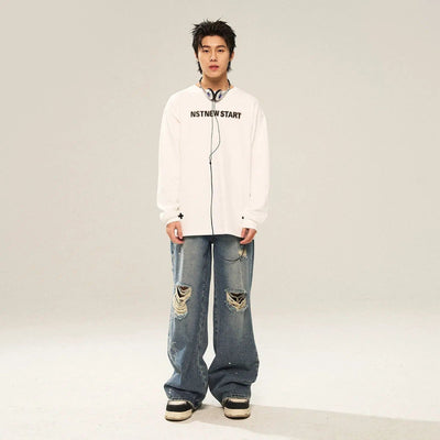 Distressed Bootcut Faded Jeans Korean Street Fashion Jeans By New Start Shop Online at OH Vault
