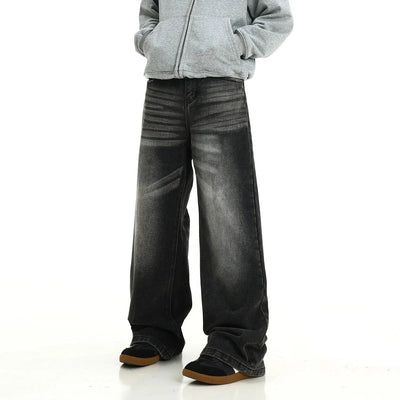 Faded Pocket Whiskered Jeans Korean Street Fashion Jeans By MEBXX Shop Online at OH Vault