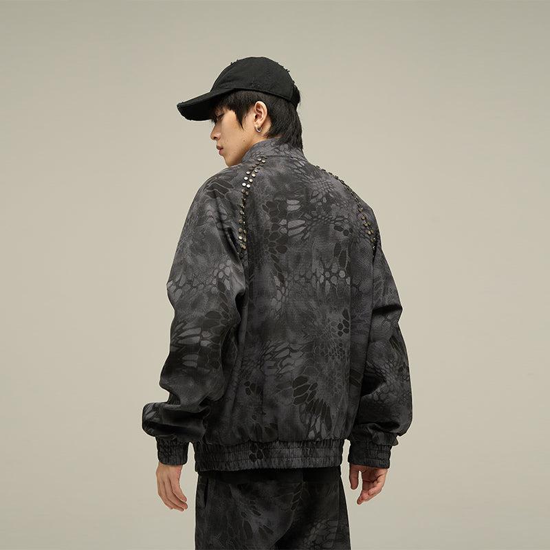 77Flight Metal Buttons Textured Pattern Jacket & Pleated Pants Set Korean Street Fashion Clothing Set By 77Flight Shop Online at OH Vault