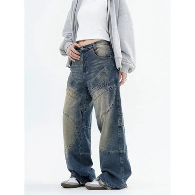 Retro Stitched Wash Ripped Jeans Korean Street Fashion Jeans By Made Extreme Shop Online at OH Vault