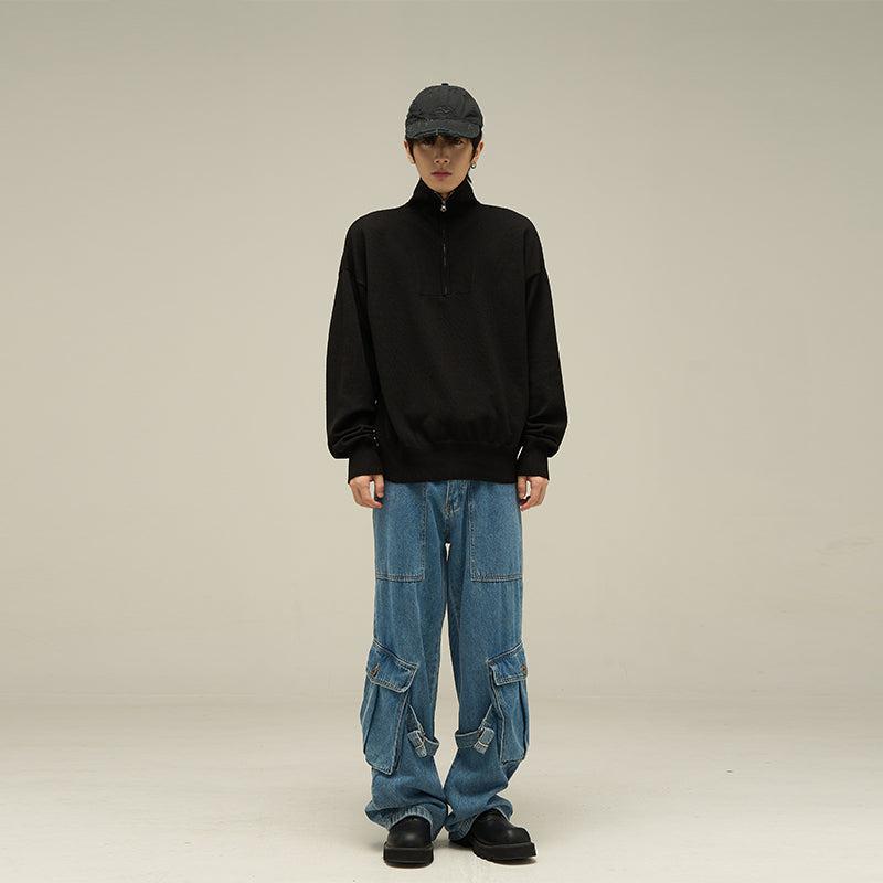 77Flight Washed Strap Pocket Cargo Jeans Korean Street Fashion Jeans By 77Flight Shop Online at OH Vault