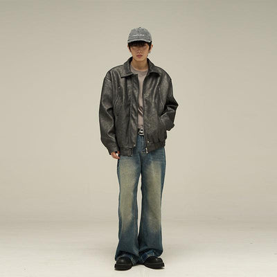 77Flight Washed Flare Leg Jeans Korean Street Fashion Jeans By 77Flight Shop Online at OH Vault