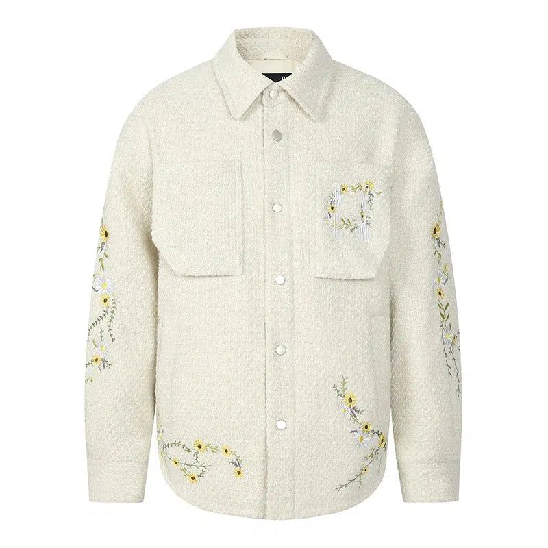 Breast Pocket Flower Stitch Jacket Korean Street Fashion Jacket By Mr Enjoy Da Money Shop Online at OH Vault