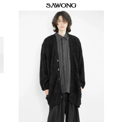 Oversized Buttoned Knit Cardigan Korean Street Fashion Cardigan By SAWong Shop Online at OH Vault