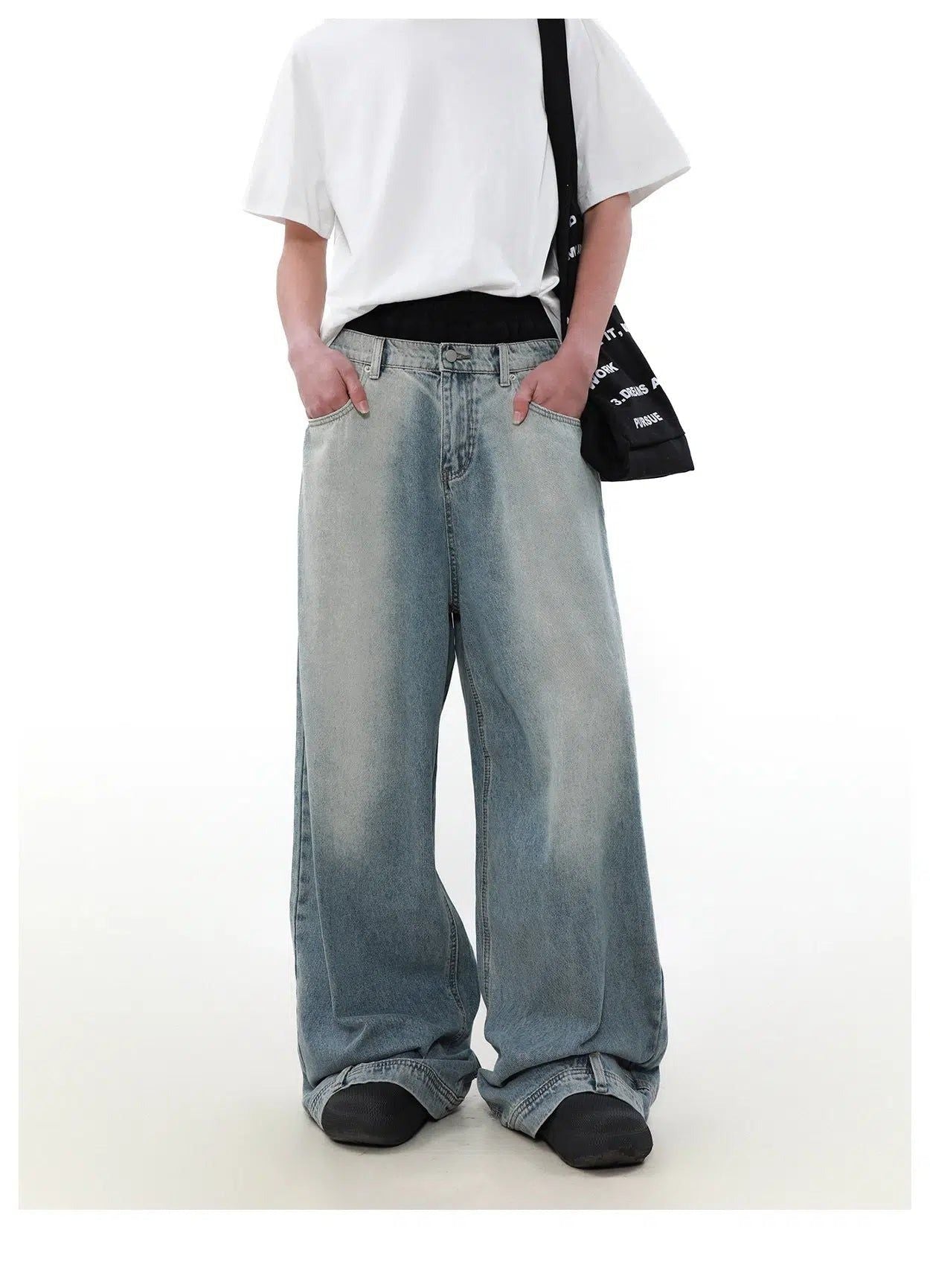 Washed Inverted Straight Jeans Korean Street Fashion Jeans By Mr Nearly Shop Online at OH Vault