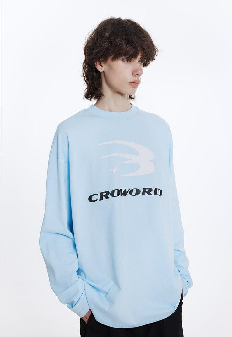 Basic Foam Logo Long Sleeve T-Shirt Korean Street Fashion T-Shirt By Cro World Shop Online at OH Vault