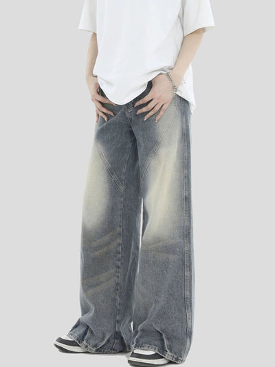 Fade Thigh Emphasis Jeans Korean Street Fashion Jeans By INS Korea Shop Online at OH Vault