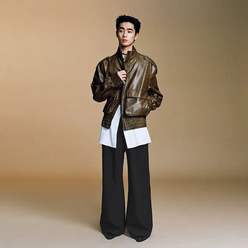 Opicloth Essential Wide Leg Trousers Korean Street Fashion Pants By Opicloth Shop Online at OH Vault