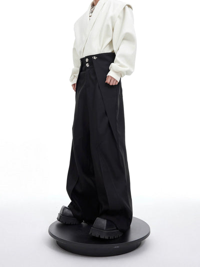 Lined Detail Wide Pants Korean Street Fashion Pants By Argue Culture Shop Online at OH Vault