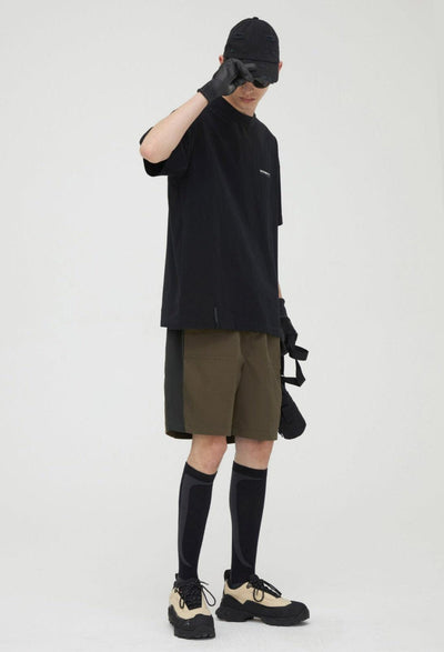 Elastic Waist Side Contrast Shorts Korean Street Fashion Shorts By Decesolo Shop Online at OH Vault
