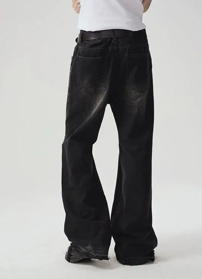 Ripped Knee Whiskers and Faded Jeans Korean Street Fashion Jeans By JCaesar Shop Online at OH Vault