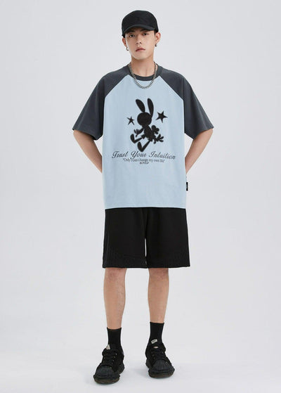 Star Rabbit Graphic T-Shirt Korean Street Fashion T-Shirt By PCLP Shop Online at OH Vault
