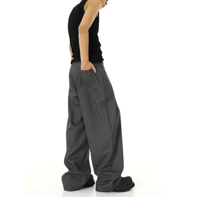Casual Side Button Pleated Pants Korean Street Fashion Pants By MEBXX Shop Online at OH Vault