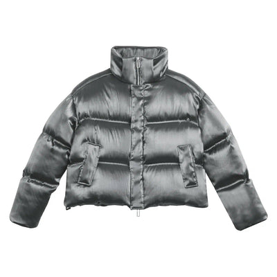 Side Pocket Shiny Puffer Jacket Korean Street Fashion Jacket By Terra Incognita Shop Online at OH Vault