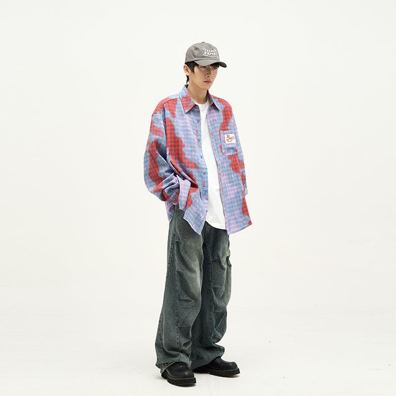 77Flight Washed Irregular Folds Jeans Korean Street Fashion Jeans By 77Flight Shop Online at OH Vault