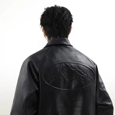 Lines Detail Faux Leather Jacket Korean Street Fashion Jacket By Mr Nearly Shop Online at OH Vault