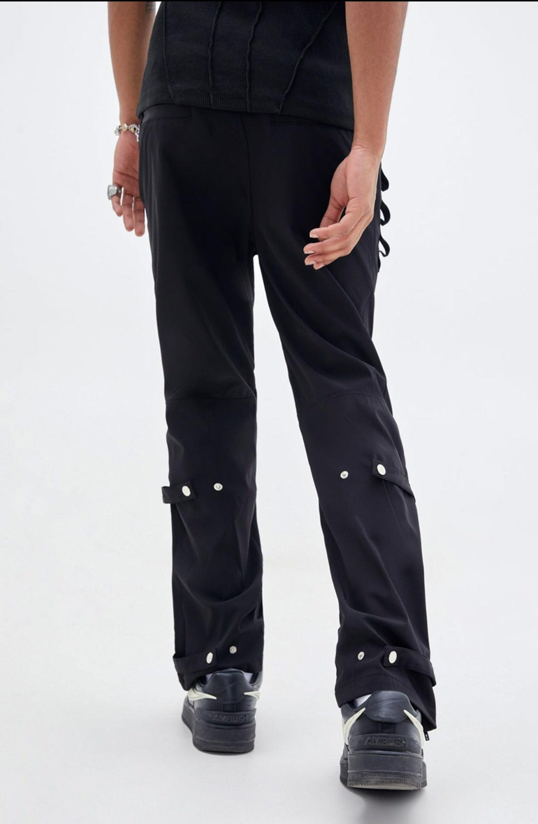 Made Extreme Diagonal Zipper Straight Leg Pants Korean Street Fashion Pants By Made Extreme Shop Online at OH Vault