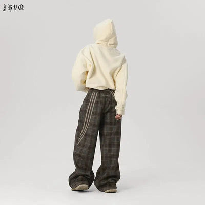 Side Lines Plaid Pants Korean Street Fashion Pants By JHYQ Shop Online at OH Vault