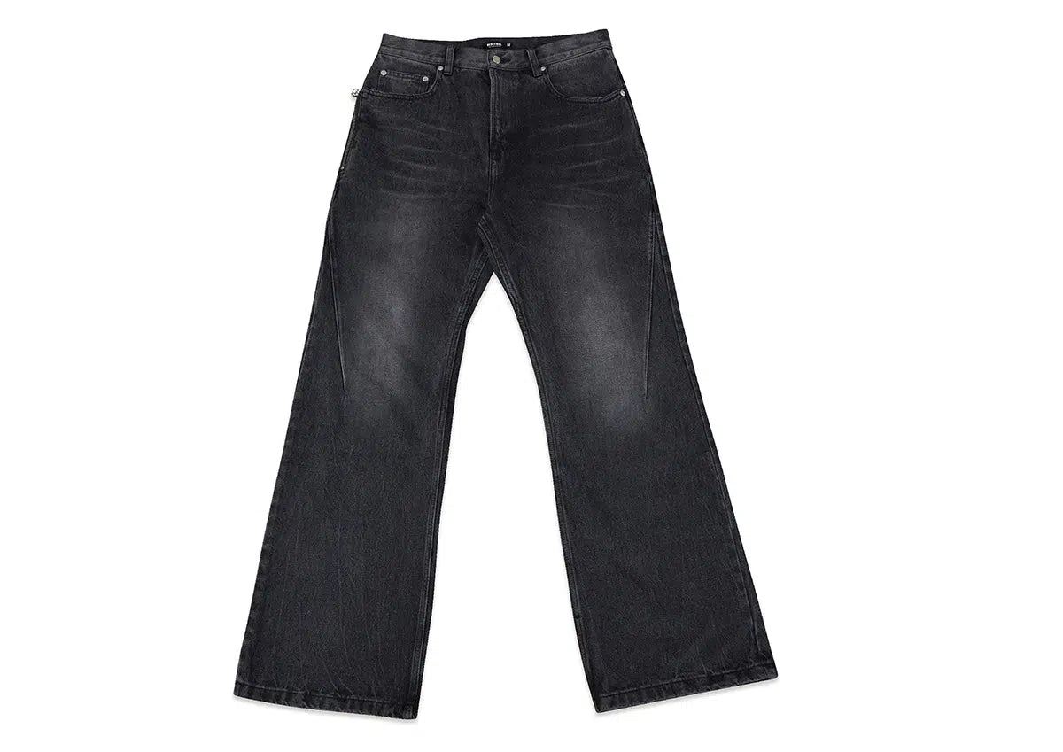Essential Faded Whisker Jeans Korean Street Fashion Jeans By Kiosk Shop Online at OH Vault