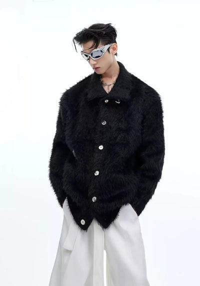 Metallic Buttons Thick Fur Jacket Korean Street Fashion Jacket By Argue Culture Shop Online at OH Vault