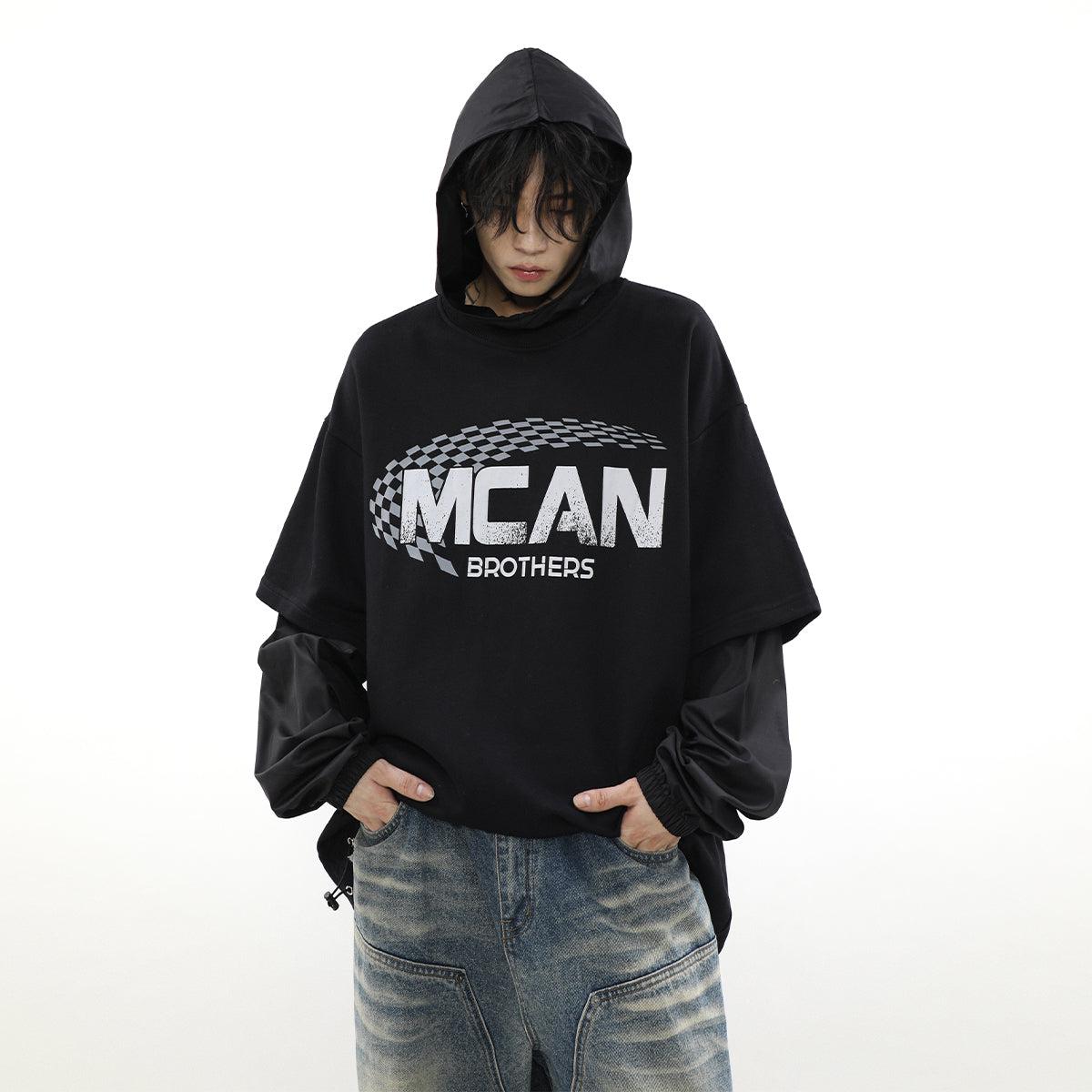 Mr Nearly Faded Text Two-Piece Style Hoodie Korean Street Fashion Hoodie By Mr Nearly Shop Online at OH Vault