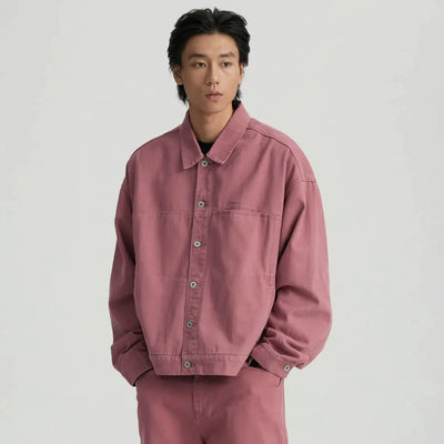 Solid Color Boxy Denim Jacket Korean Street Fashion Jacket By WASSUP Shop Online at OH Vault