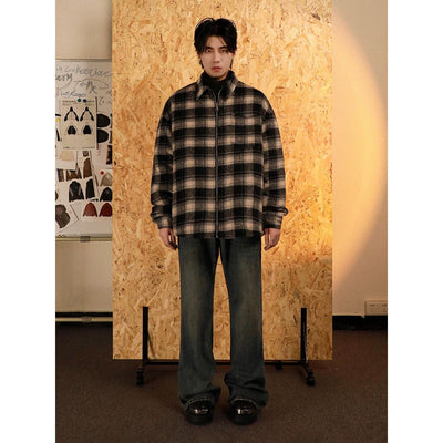 Front Pocket Plaid Jacket Korean Street Fashion Jacket By Mr Nearly Shop Online at OH Vault