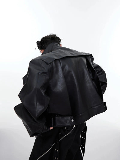 Multi-Flap PU Leather Jacket Korean Street Fashion Jacket By Argue Culture Shop Online at OH Vault