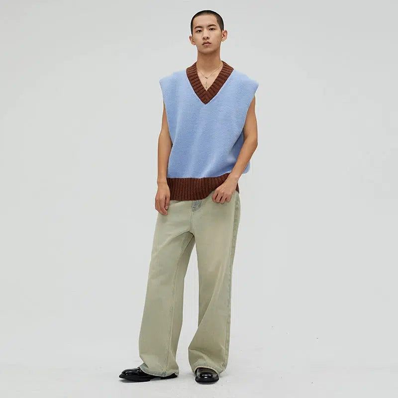 Color Block Knit Vest Korean Street Fashion Vest By SOUTH STUDIO Shop Online at OH Vault