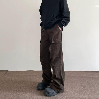 Utility Pleated Straight Cargo Pants Korean Street Fashion Pants By A PUEE Shop Online at OH Vault