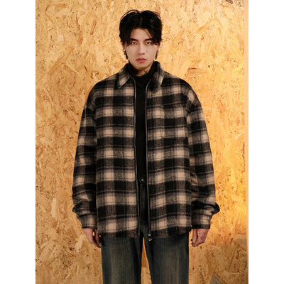 Front Pocket Plaid Jacket Korean Street Fashion Jacket By Mr Nearly Shop Online at OH Vault
