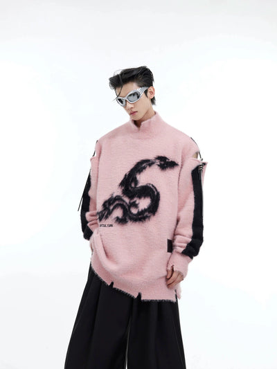 Fur Wave Line Sweater Korean Street Fashion Sweater By Argue Culture Shop Online at OH Vault