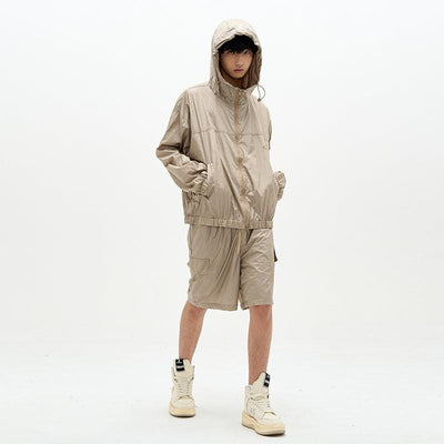 77Flight Match Kins Text Zip Up Hoodie & Shorts Set Korean Street Fashion Clothing Set By 77Flight Shop Online at OH Vault