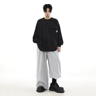 Flap Pocket Long Sleeves T-Shirt Korean Street Fashion T-Shirt By Mr Nearly Shop Online at OH Vault