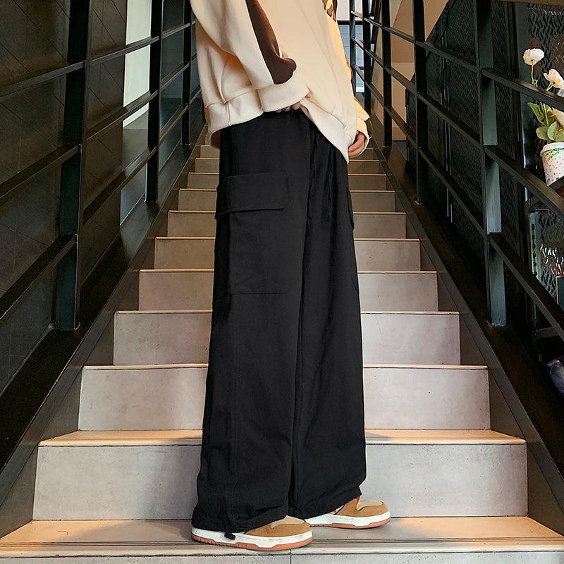 Made Extreme Flap Pocket Side Drawstring Pants Korean Street Fashion Pants By Made Extreme Shop Online at OH Vault