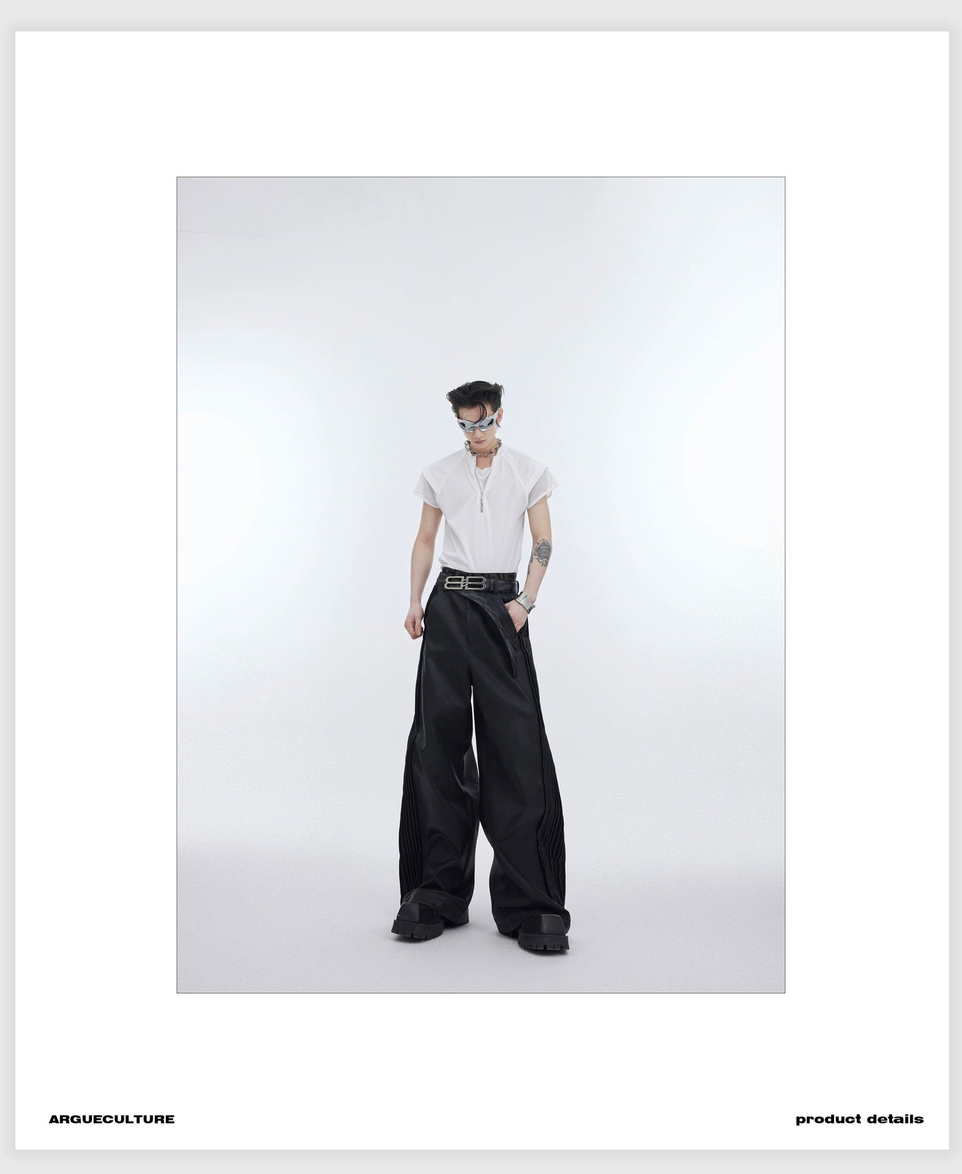 Mesh Sleeve Half-Zipped Shirt Korean Street Fashion Shirt By Argue Culture Shop Online at OH Vault