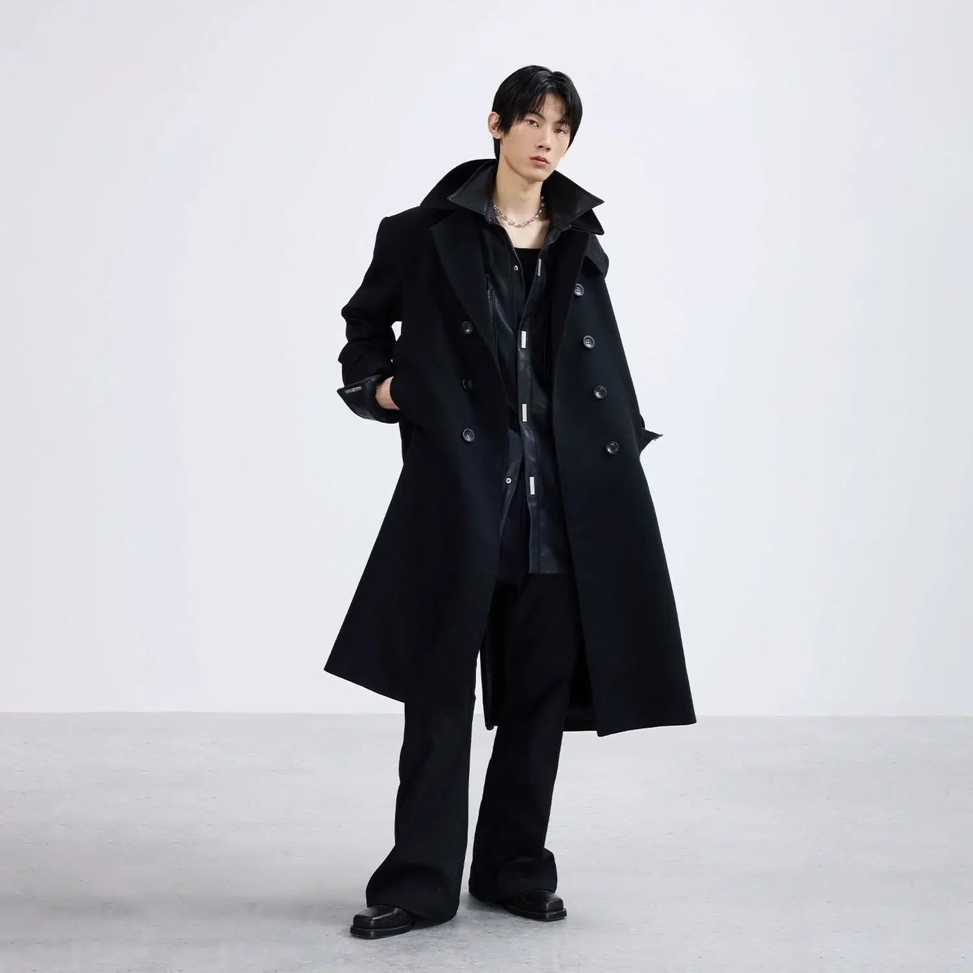 Classic Sleek Buttoned Woolen Overcoat Korean Street Fashion Long Coat By Terra Incognita Shop Online at OH Vault