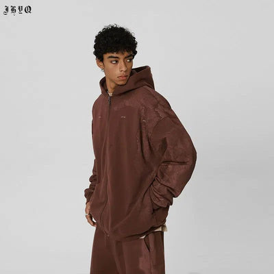 Paint Contrast Sleeve Hoodie Korean Street Fashion Hoodie By JHYQ Shop Online at OH Vault