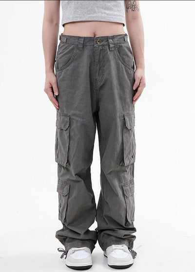 Made Extreme Multi Pocket Knot Hem Cargo Pants Korean Street Fashion Pants By Made Extreme Shop Online at OH Vault